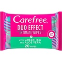 Carefree Duo Effect Green Tea & Aloe Vera Intimate Wipe 20
