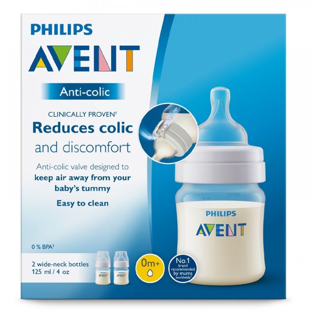 Avent Anti Colic 0M+ Feeding Bottle 2x125ml SCF810/62