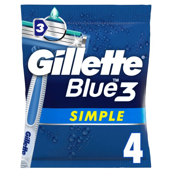 Gillette Blue 3 Simple Razor 4Pcs