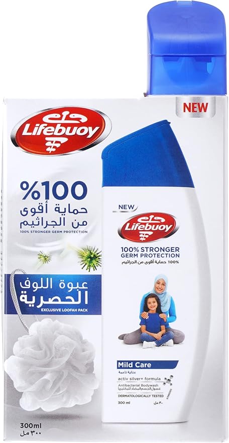 Lifebuoy Mild Care Body Wash & Loofah 300ml