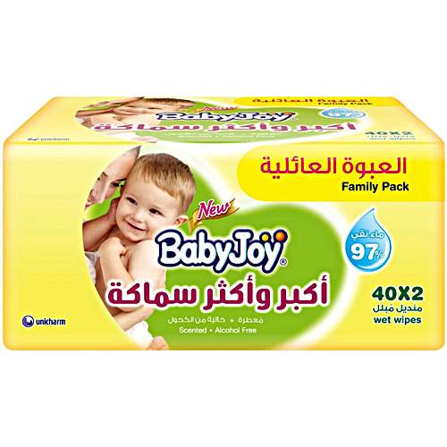 بيبي جوي مناديل مبللة سميكة معطرة 2*40 منديل