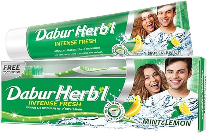 Dabur Herbal Intense Fresh Mint & Lemon Toothpaste 150g