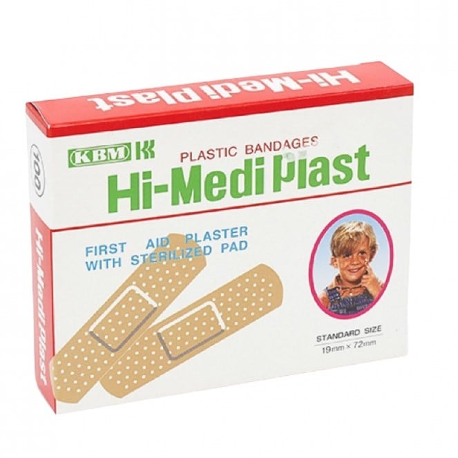 Hi-Medi Plast 19x72mm Plastic Bandage 100