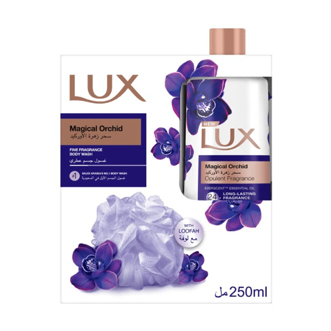 Lux Orchid Body Wash With Loofah 250ml