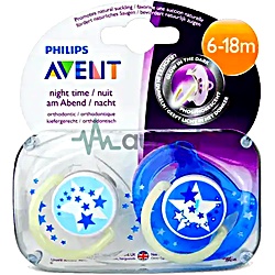 Avent Ultra Air Night 6-18M Pink Silicone Soother 2 SCF376/22