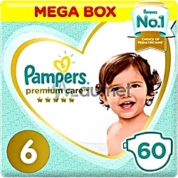بامبرز رقم 6 بريميوم كير عدد 60 قطعه