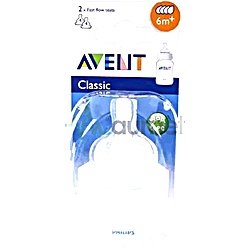 Avent Natural 6M+ Thick Feed Silicone Teat 2 SCF046/27