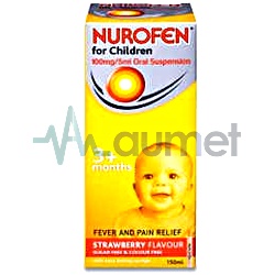 Nurofen Pediatric 100mg/5ml Strawberry Suspension 150ml